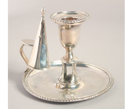 A GEORGE III OVAL CHAMBER CANDLESTICK. Sheffield, 1800.