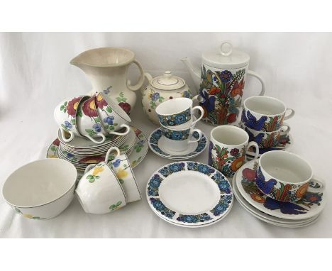 A collection of china. To include a Villeroy & Boch 'Acapulco' part tea service with coffee pot. 