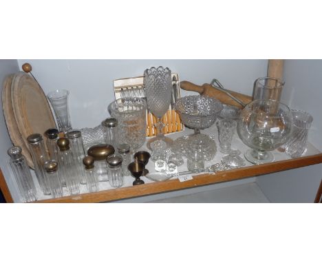 Shelf of assorted glassware