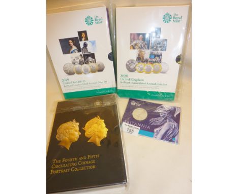 Royal Mint coin sets, inc. UK Brilliant Uncirculated Annual coin sets, 2019 and 2020, The Fourth and Fifth Circulating Coinag