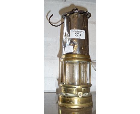 Brass and steel miner's lamp