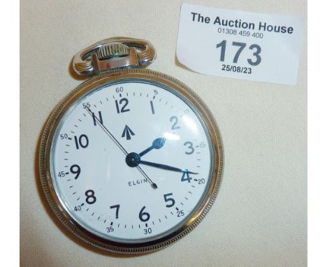 WW2 deck watch by Elgin. Marked with a military arrow to face and back, also engraved H.S.3, used by airplane pilots of the R