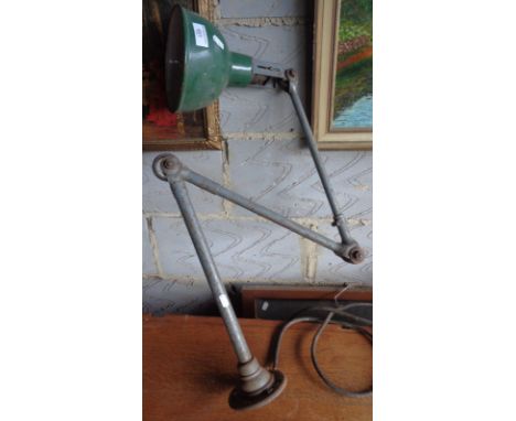 Industrial anglepoise type lamp