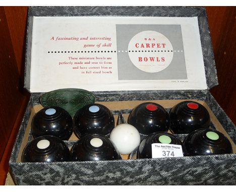 Vintage B &amp; A boxed carpet bowls set