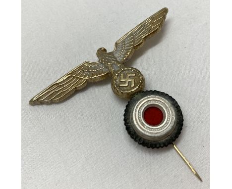 A German WWII style Kriegsmarine "Donald Duck" cap eagle stick pin badge.  