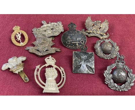 A collection of 10 British Army cap badges.  
