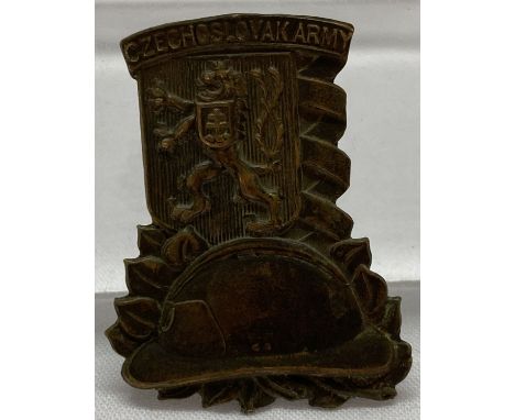A WWII style Czech army in England lapel badge with pin back fastening.  Approx. 4cm long.