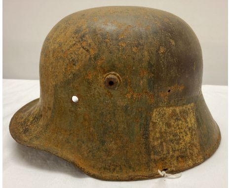 WWI style Somme barn find German Stahlhelm helmet.  