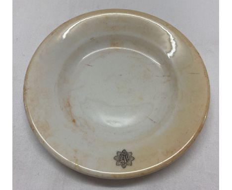 German WWII style ceramic plate with RLB (National Air Raid Protection League) Emblem.  Approx. 15cm diameter.
