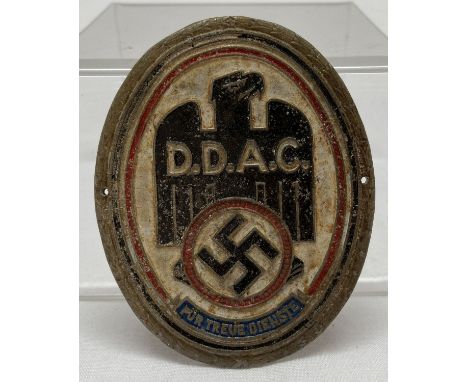 A WWII style D.D.A.C German automobile club car badge.  