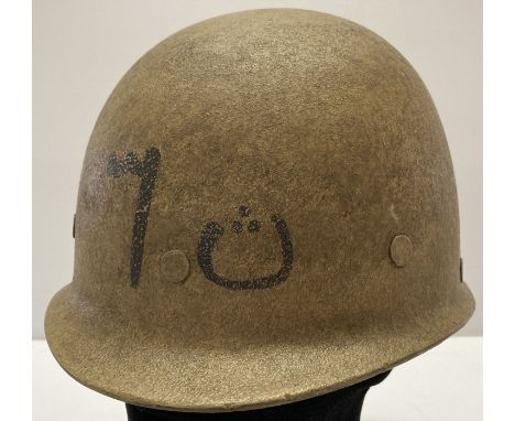 Golf war style Iraqi M80 helmet with interior liner straps.  