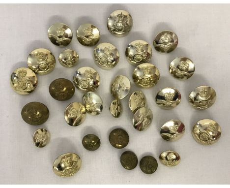 A small collection of military vintage and modern buttons. For Royal Horse Artillery and R.A.F. 