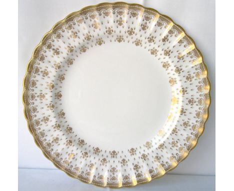 Spode bone china white and gilt wall plaque in 'Fleur-de-Lys' pattern.