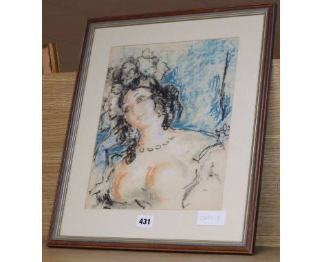 Harold Hope Read (1881-1959) , pastels, 'Portrait of Hilda', 33 x 26cm