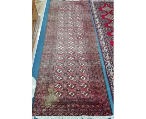 A Bokhara style hall carpet and North Western Persian style runner Larger 100 x 86cm