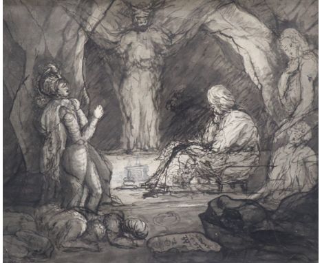 English School, '1834', pen, ink and watercolour, 'Ottoman figures', 27 x 32cm