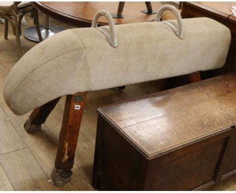 A vintage French pommel horse L.142cm