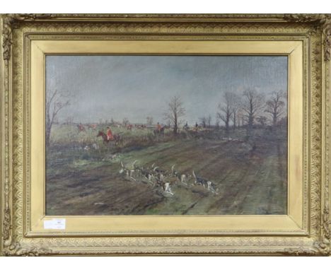English School, oil on canvas, Hunting scene, unsigned, 50 x 75cm