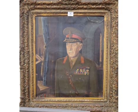 Paul Fitzgerald (1922-2017), oil on canvas, Portrait of a officer, 60 x 50cm