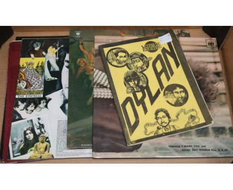 8 Bob Dylan early press LPs and early lyric book/press cuttings