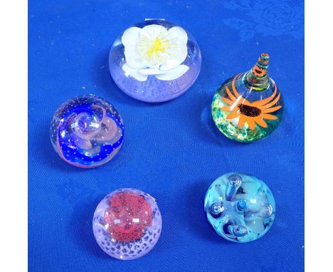A GROUP OF FIVE CAITHNESS PAPERWEIGHTS with named patterns