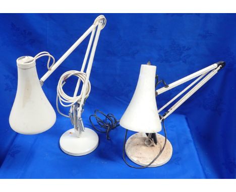 A HERBERT TERRY ANGLEPOISE LAMP in white, and another later model (for restoration)