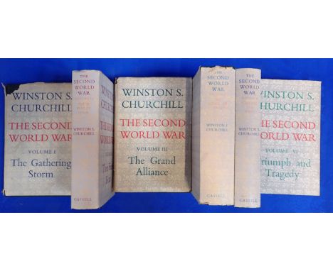CHURCHILL, WINSTON S, 'THE HISTORY OF THE SECOND WORLD WAR' published by Cassell &amp; Co, London, volumes 1-6, first edition