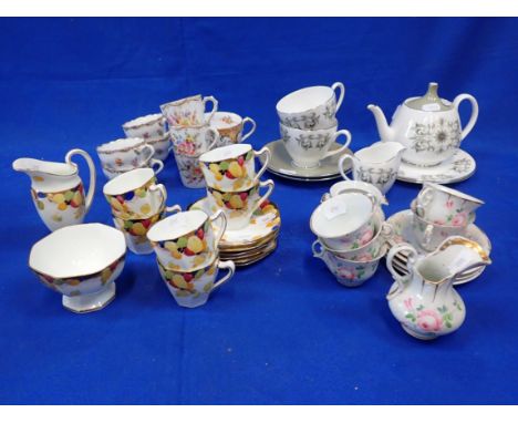 A ROYAL DOULTON ART DECO COFFEE SET with a Royal Adderley Adelphi pattern tea in bed set, a Victorian child's part tea servic