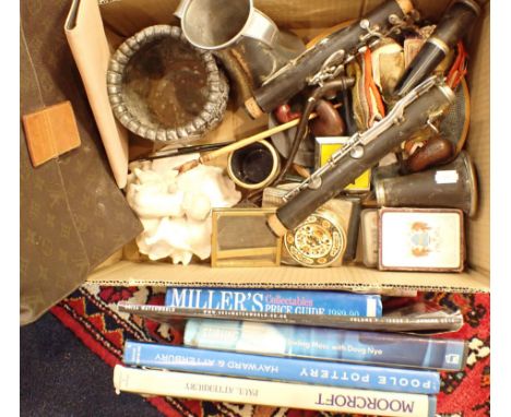 A COLLECTION OF SUNDRIES including tarot cards, Poole Pottery book and Moorcroft book by Paul Atterbury and others
