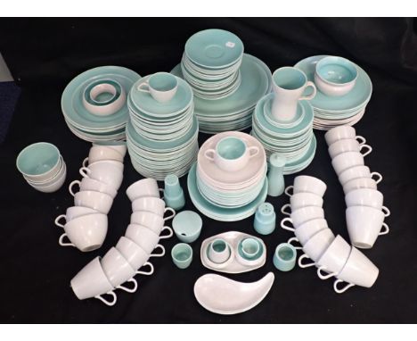 A LARGE QUANTITY OF TWIN-TONE POOLE POTTERY 