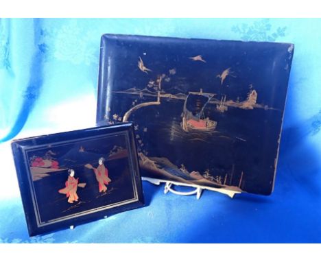 A JAPANESE LAQUERED PHOTOGRAPH ALBUM and another similar