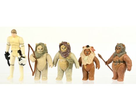 Kenner Star Wars vintage Last 17 3 3/4" figures x 5 including Luke Skywalker Stormtrooper, Fair (missing gun), Romba, Excelle