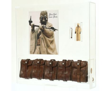 Star Wars vintage UKG graded Sand People figure display, graded 85%, figure 85%, paint 80% cape 85%, display also includes si