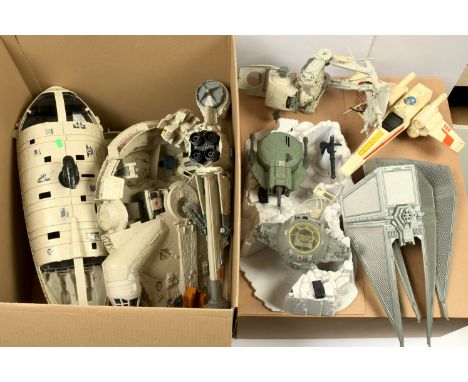 Kenner Star Wars vintage loose vehicles and Mini-Rigs includes Millennium Falcan, B-Wing Fighter, X-Wing Fighter, TIE Interce