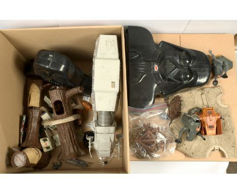 Star Wars vintage loose vehicles, play set and others, includes Kenner AT-AT, Ewok Village, Mini-Rigs (MLC-3, ISP-6, CAP-2, A