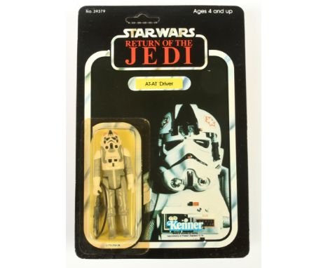 Kenner Star Wars vintage Return of the Jedi AT-AT Driver 3 3/4" figure, Mint, within Excellent (yellowed) bubble, upon Near M