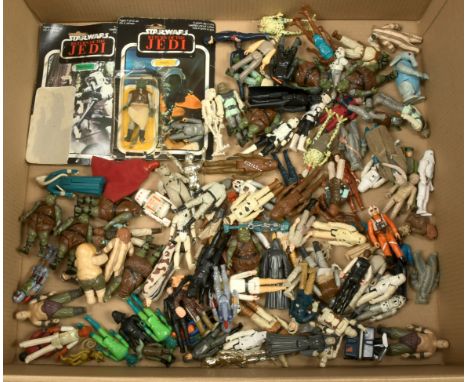 Quantity of Vintage Kenner Star Wars 3 3/4" figures including Darth Vader, Han Solo, Chewbacca, Boba Fett, C-3PO, Imperial Ro