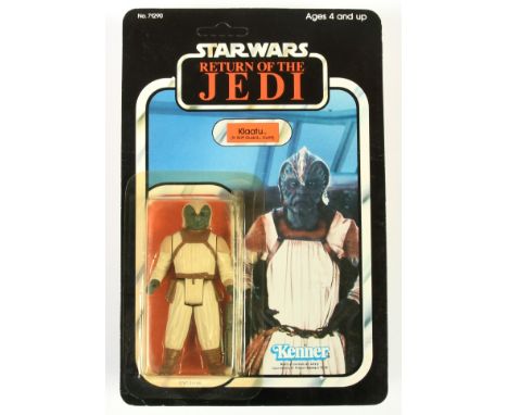 Kenner Star Wars vintage Return of the Jedi Klaatu Skiff Guard 3 3/4" figure, Near Mint, within Excellent (yellow) bubble, up