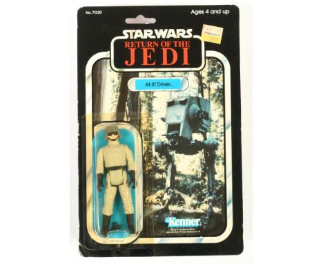 Kenner Star Wars vintage Return of the Jedi AT-ST Driver 3 3/4" figure, Near Mint, within Near Mint (yellow) bubble, upon Goo