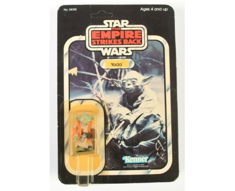 Kenner Star Wars vintage The Empire Strikes Back Yoda (orange snake) 3 3/4" figure, Near Mint, within Excellent (yellowed) bu