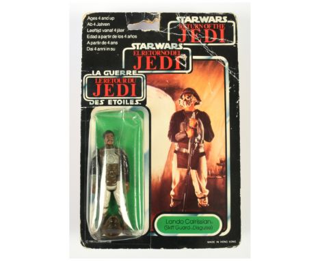 Palitoy Star Wars vintage Tri-Logo Nikto 3 3/4" figure, Near Mint, within Fair (cracked and dented) bubble, upon Fair (surfac