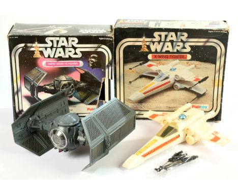 Palitoy Star Wars vintage vehicles x 2, includes X-Wing Fighter, Good, complete, within Fair opened box. Darth Vader TIE Figh