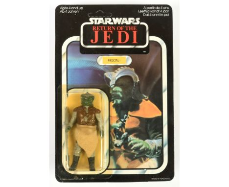 Palitoy Star Wars vintage Return of the Jedi Klaatu 3 3/4" figure, Near Mint, within Excellent (yellow) bubble, upon Near Min