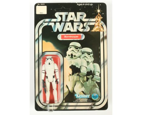 Kenner Star Wars vintage Stormtrooper 3 3/4" figure, Mint, within Near Mint bubble, upon Good Plus to Excellent (light creasi