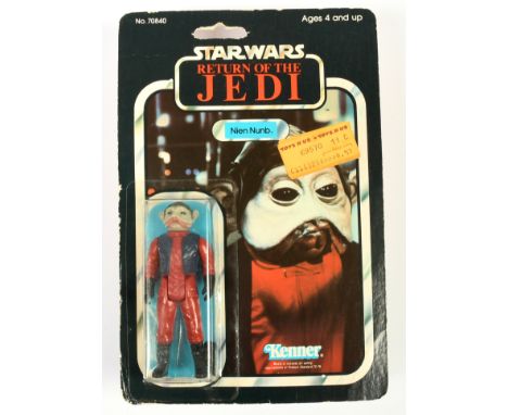 Kenner Star Wars vintage Return of the Jedi Nien Nunb 3 3/4" figure, Near Mint, within Near Mint bubble, upon Good (pen marks