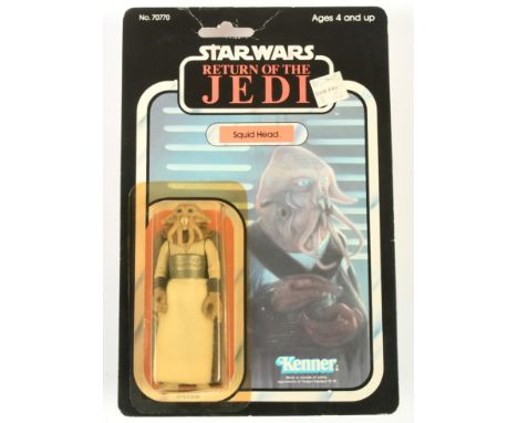 Kenner Star Wars vintage Return of the Jedi Squid Head 3 3/4" figure, Near Mint, within Excellent (yellow) bubble, upon Good 