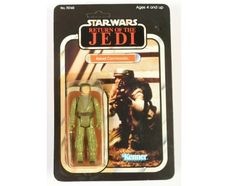 Kenner Star Wars vintage Return of the Jedi Rebel Commando 3 3/4" figure, Near Mint, within Excellent (yellow) bubble, upon G