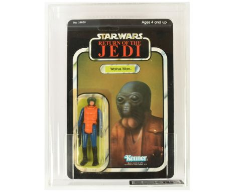 Kenner Star Wars vintage Return of the Jedi Walrus Man 3 3/4" figure, UKG Graded Y80% Card 80 Bubble 80 Figure 85, upon un-pu