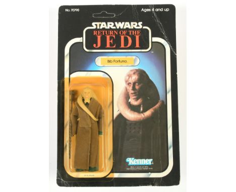 Kenner Star Wars vintage Return of the Jedi Bib Fortuna 3 3/4" figure, Near Mint, within Excellent (yellow) bubble, upon Good