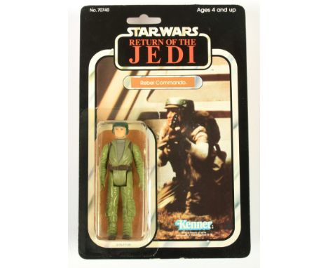 Kenner Star Wars vintage Return of the Jedi Rebel Commando 3 3/4" figure, Near Mint, within Excellent (yellow) bubble, upon E